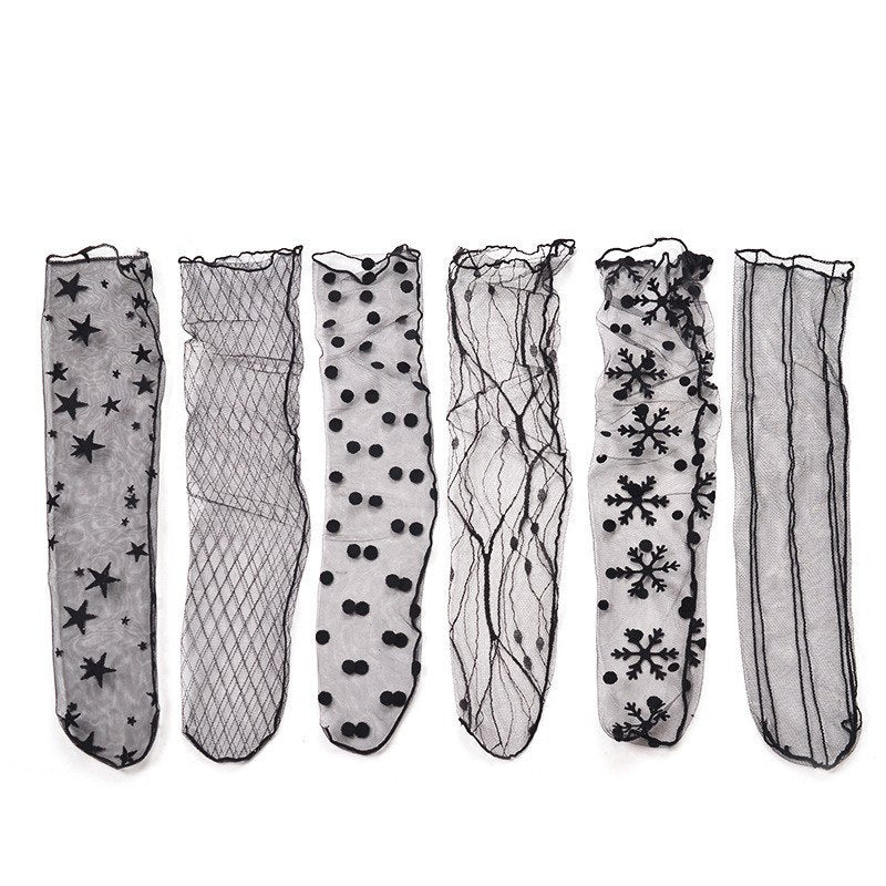 Mesh Ankle Tulle Socks - 7 Styles