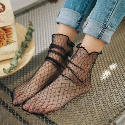 Mesh Ankle Tulle Socks - 7 Styles
