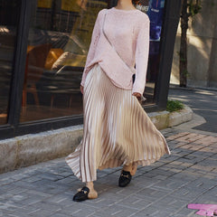 Metallic Pleated Maxi Skirts - 9 Colors
