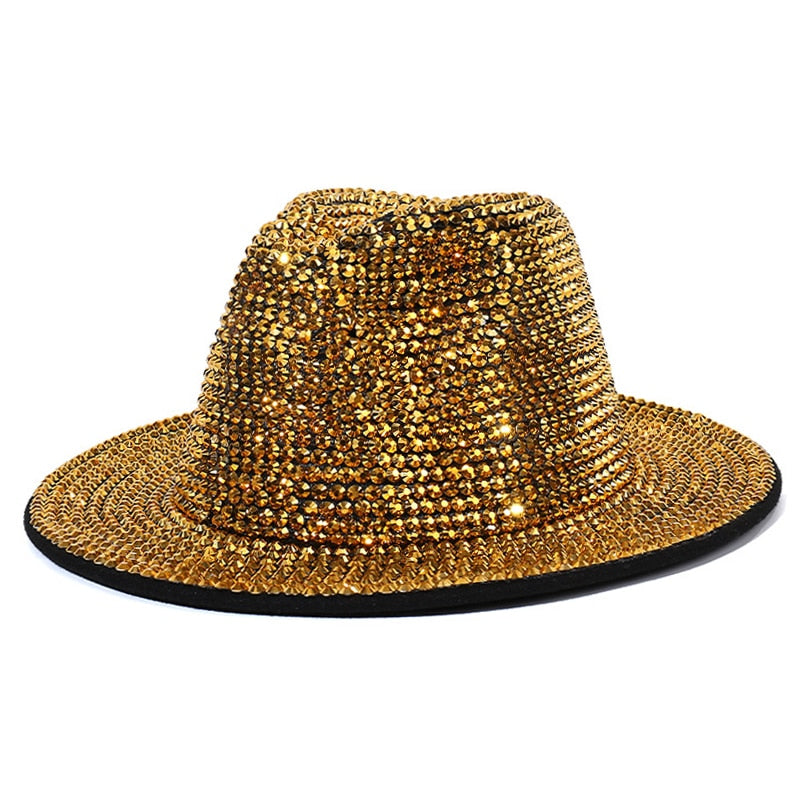 Metallic Rhinestone  Jazz Fedora Hats