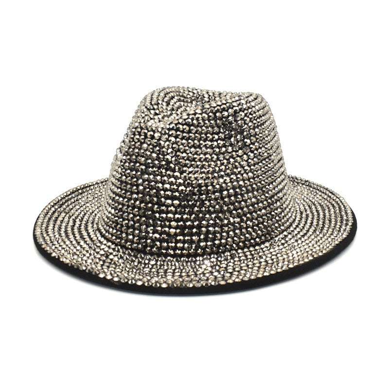 Metallic Rhinestone  Jazz Fedora Hats