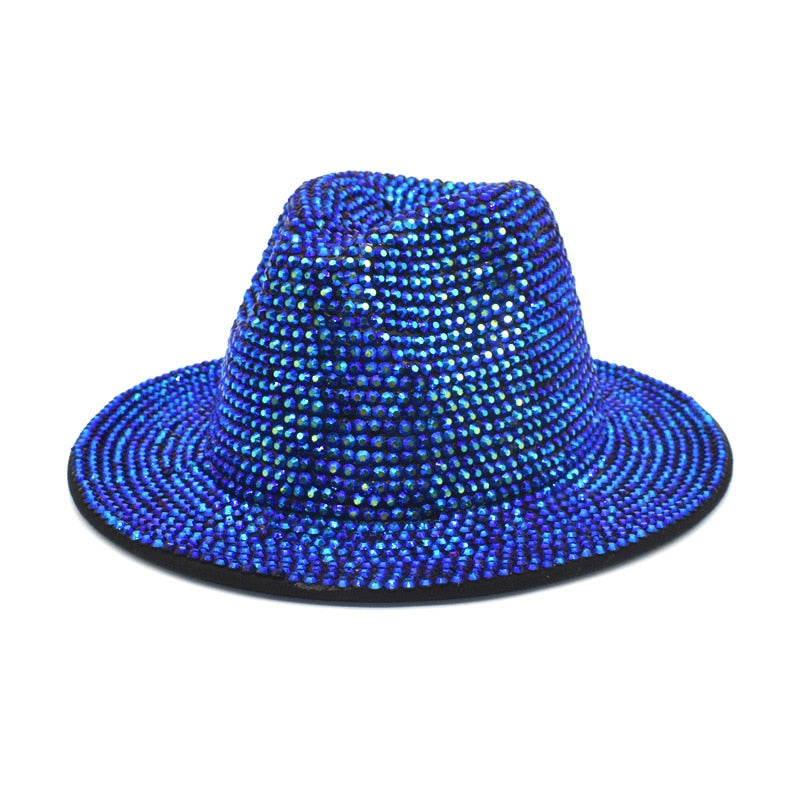 Metallic Rhinestone  Jazz Fedora Hats