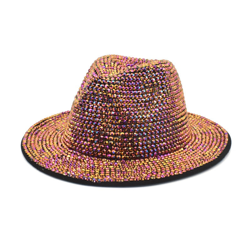 Metallic Rhinestone  Jazz Fedora Hats