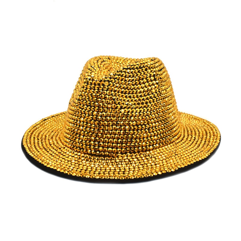 Metallic Rhinestone  Jazz Fedora Hats