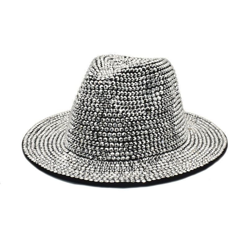 Metallic Rhinestone  Jazz Fedora Hats