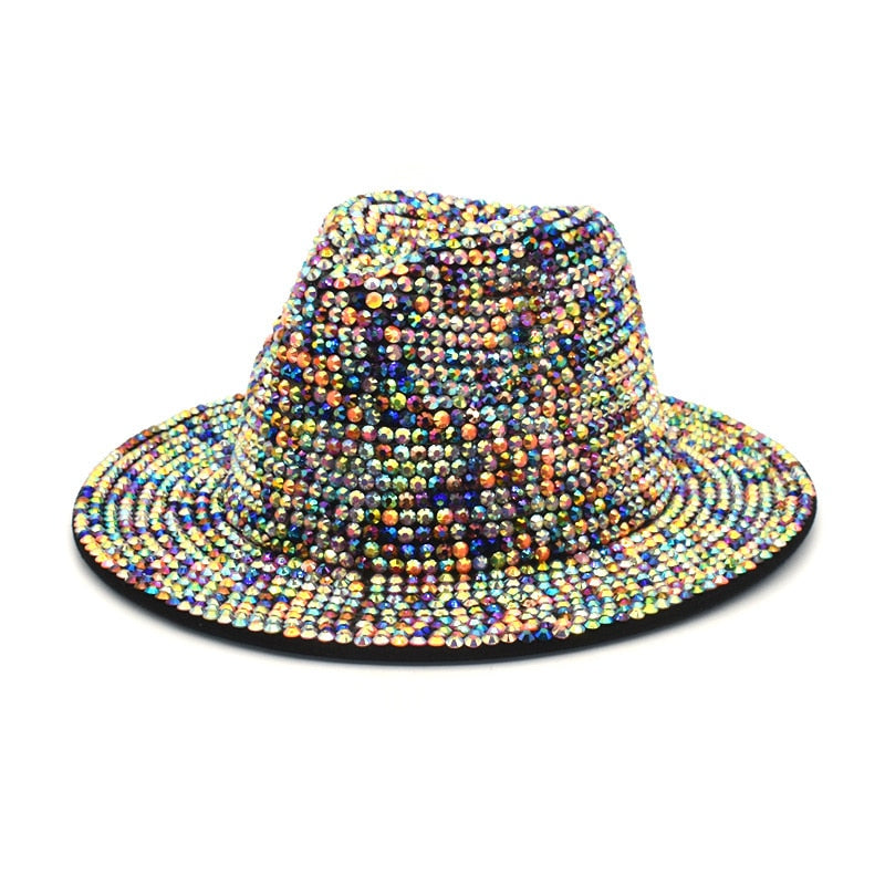 Metallic Rhinestone  Jazz Fedora Hats