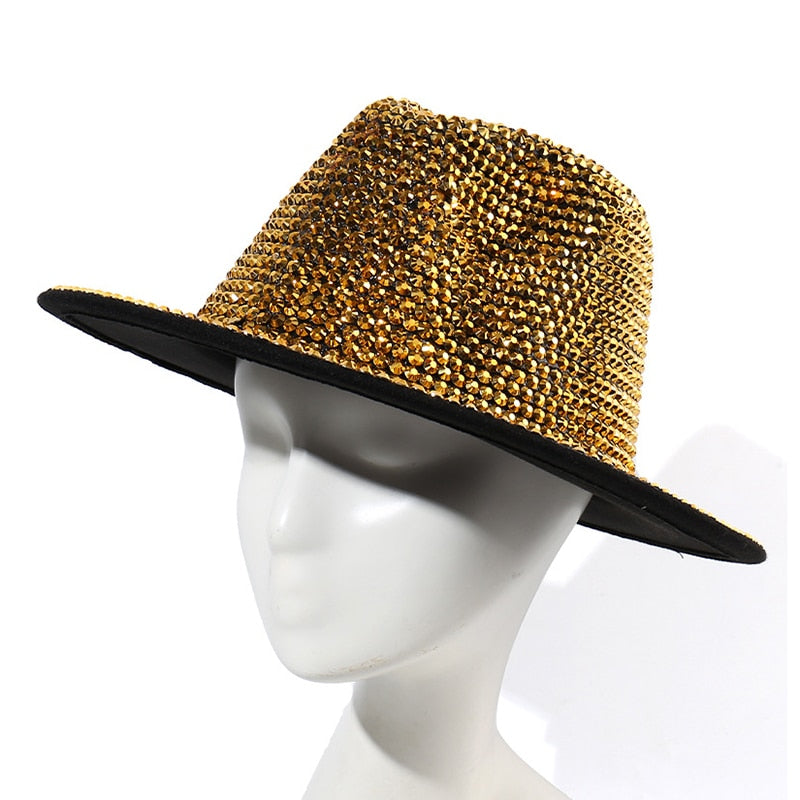 Metallic Rhinestone  Jazz Fedora Hats