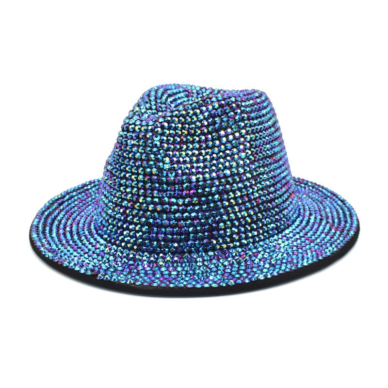 Metallic Rhinestone  Jazz Fedora Hats