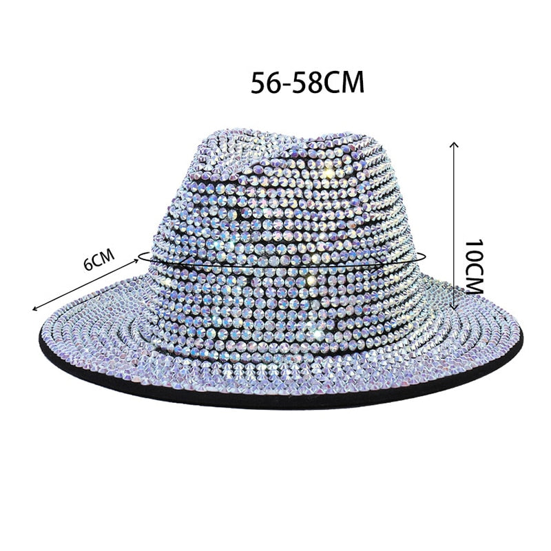 Metallic Rhinestone  Jazz Fedora Hats