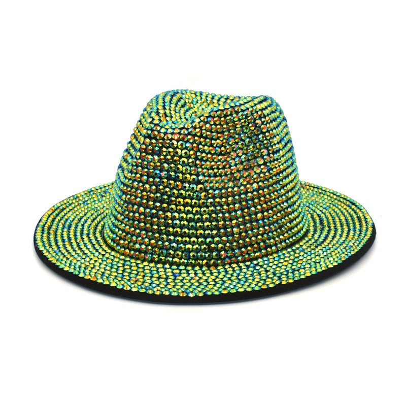 Metallic Rhinestone  Jazz Fedora Hats