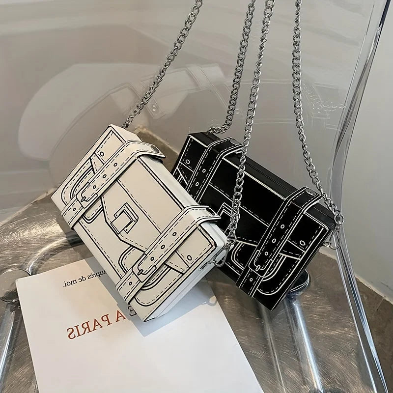 Mia 2D Illustrated Mini Crossbody Bag