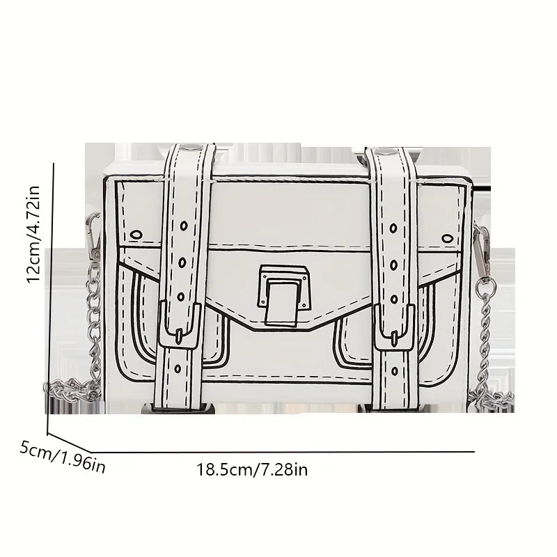 Mia 2D Illustrated Mini Crossbody Bag