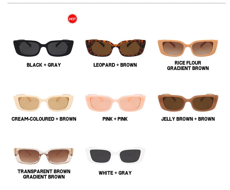 Mira V Embossed Rectangle Sunglasses