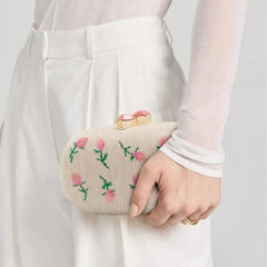 Miyako Floral Embroidered Clutch