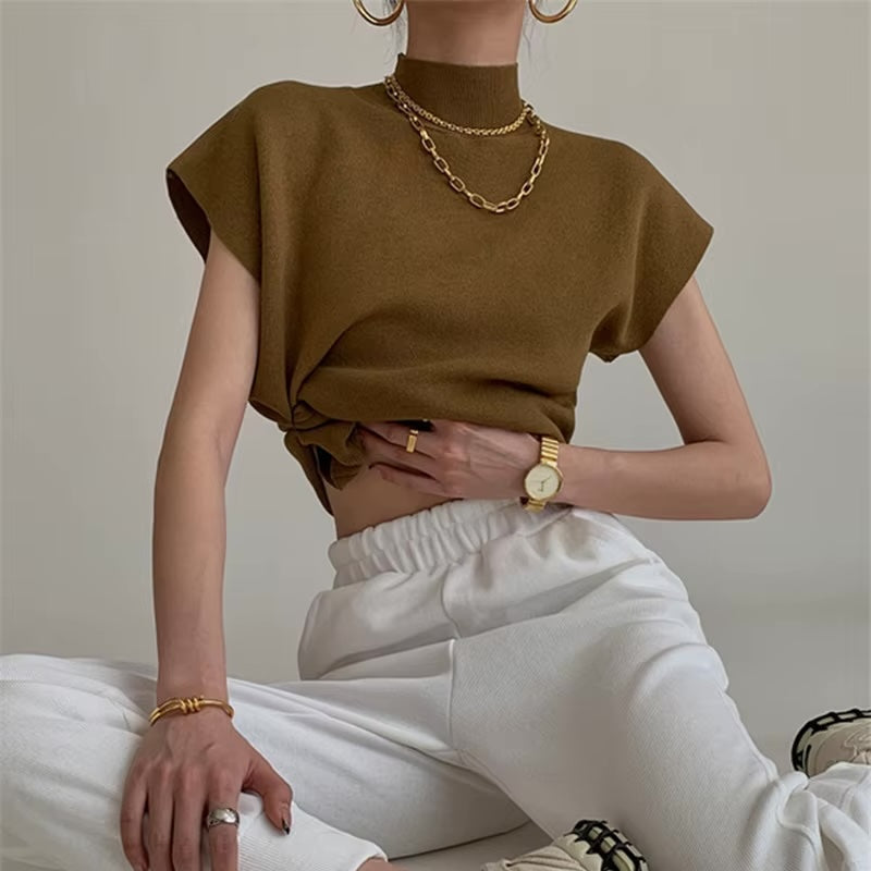 Miyo Casual Smock Neck Knit Top