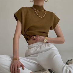 Miyo Casual Smock Neck Knit Top