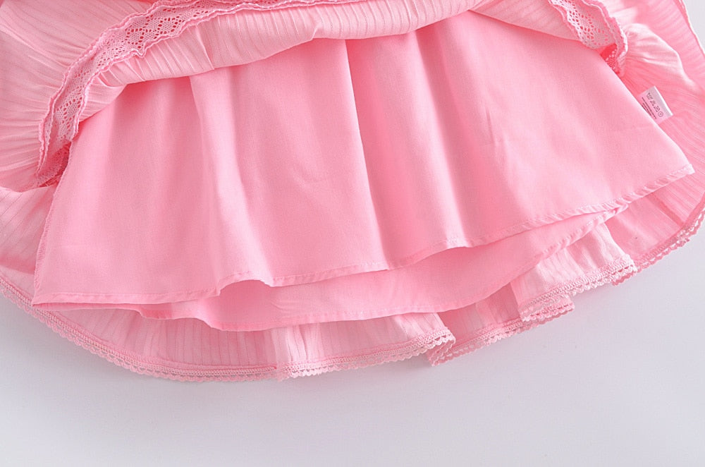 Nabie Back Bow Pink Baby Doll Mini Dress