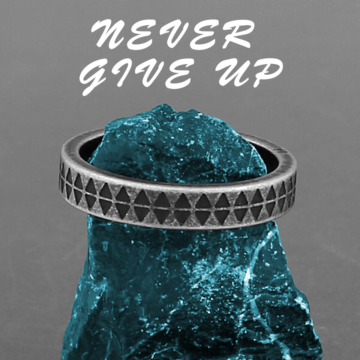 Never Give Up Band Ring