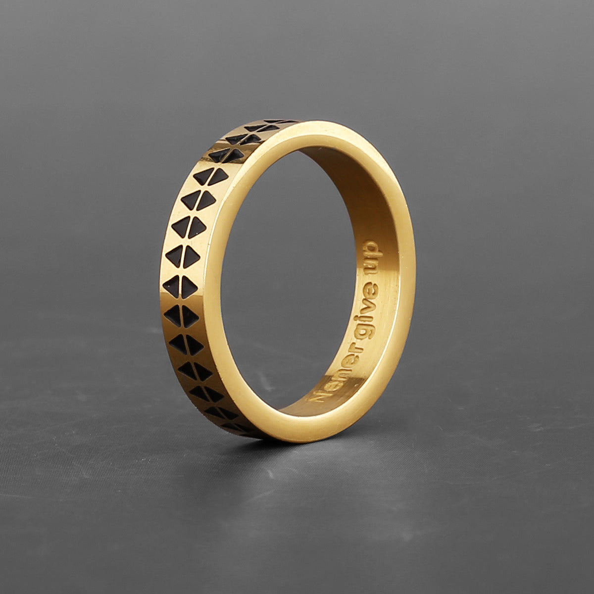 Never Give Up Band Ring