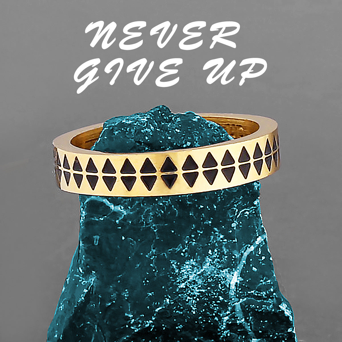 Never Give Up Band Ring
