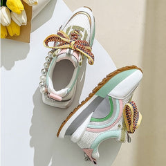 Nicola Pearl Laced Sneakers - 2 Colors