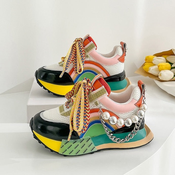 Nicola Pearl Laced Sneakers - 2 Colors