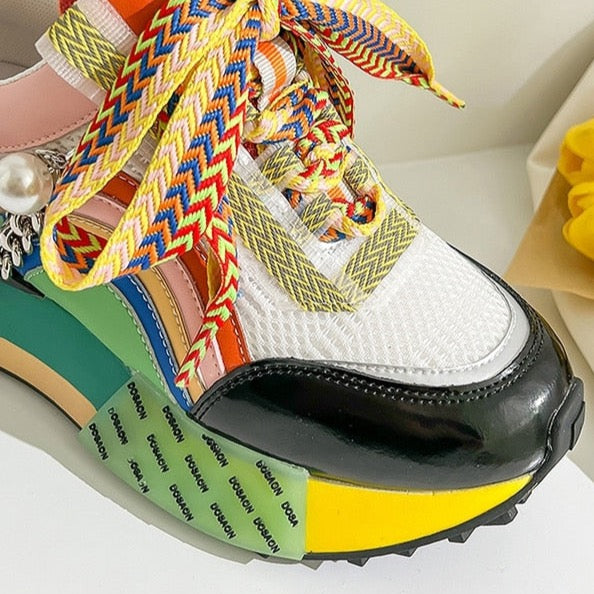 Nicola Pearl Laced Sneakers - 2 Colors