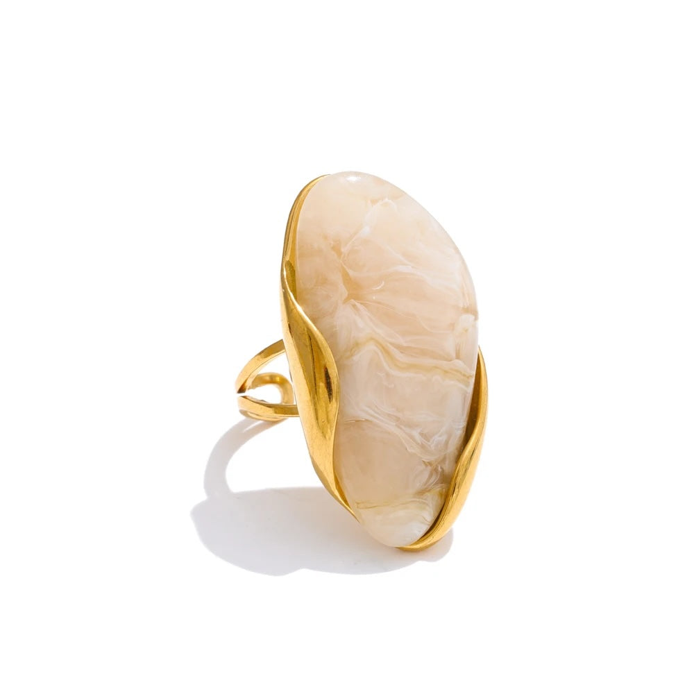Niew Geometric Resin Cocktail Rings