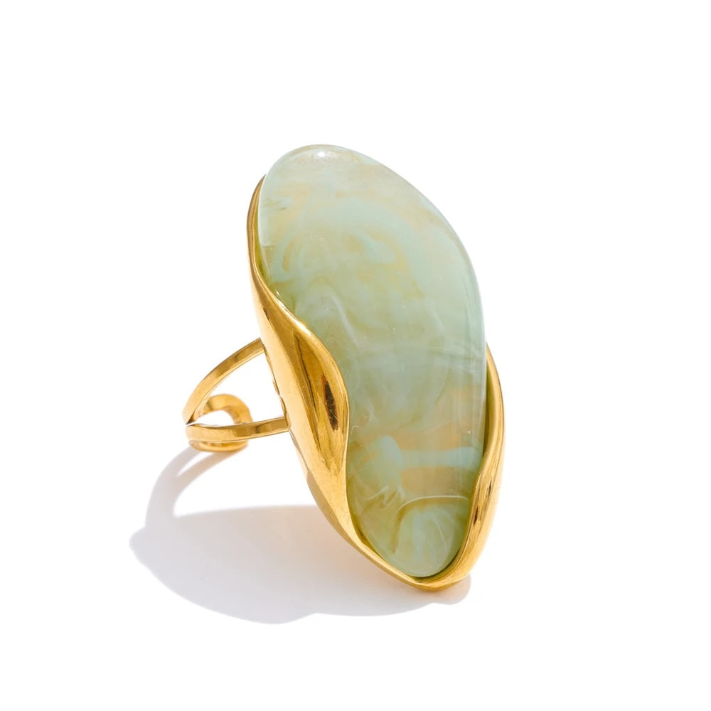 Niew Geometric Resin Cocktail Rings