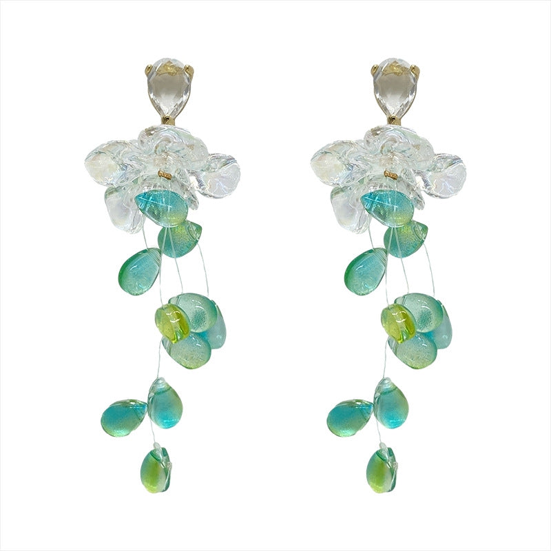 Flower Tassel Niche Design Earrings