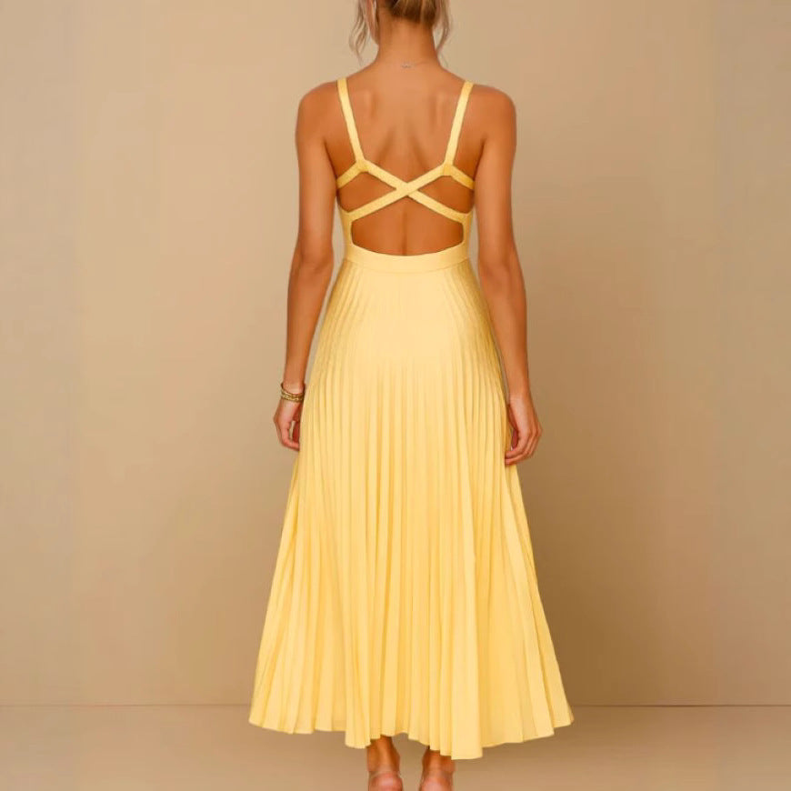 Strap Folding Elegant Party Dress