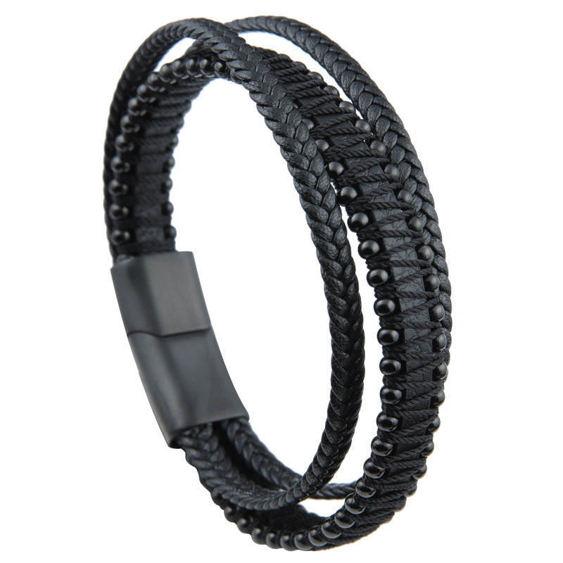 Beads and Lacing Leather Bracelet