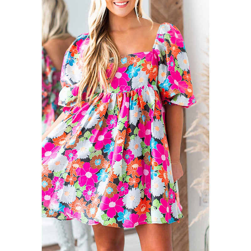 Holiday Puff Sleeve Dress Women