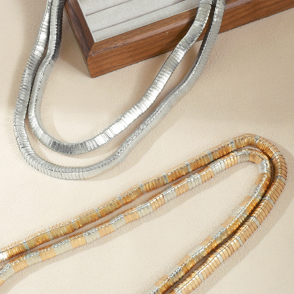Carmo Multi Thread Pearl Golden Bib Necklace
