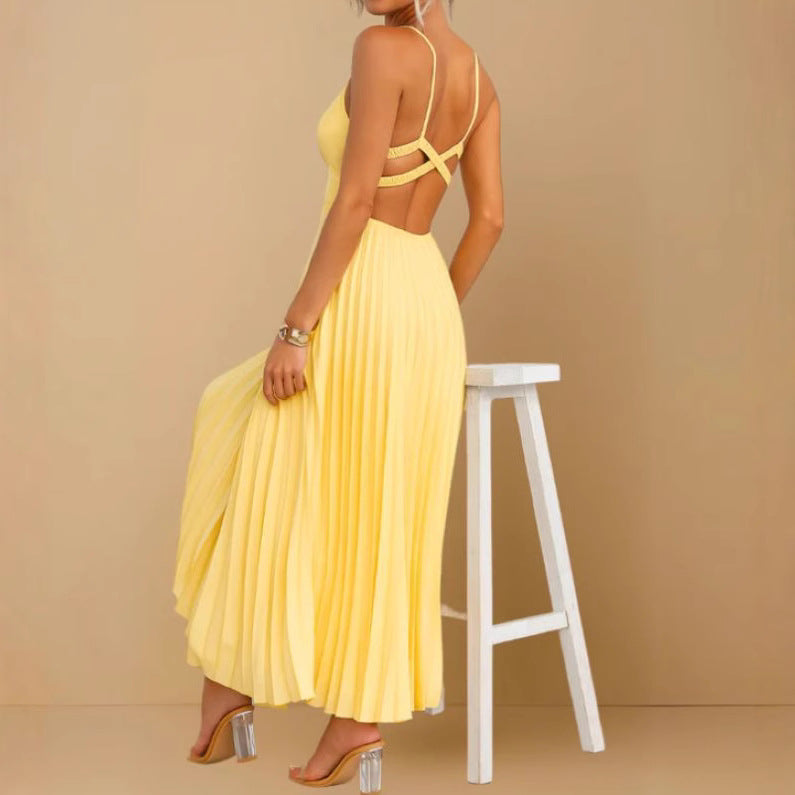 Strap Folding Elegant Party Dress