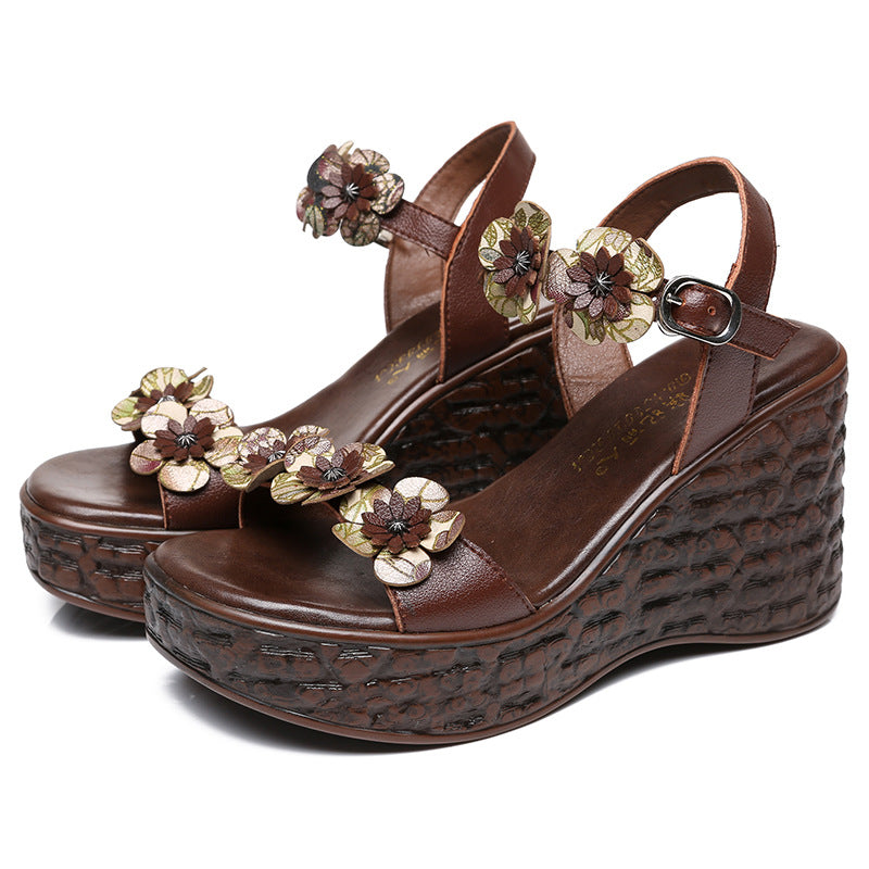 Ethnic Style High Heel Sandals Women