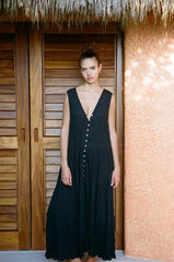 Solid-color Loose Sleeveless Chiffon Dress For Women