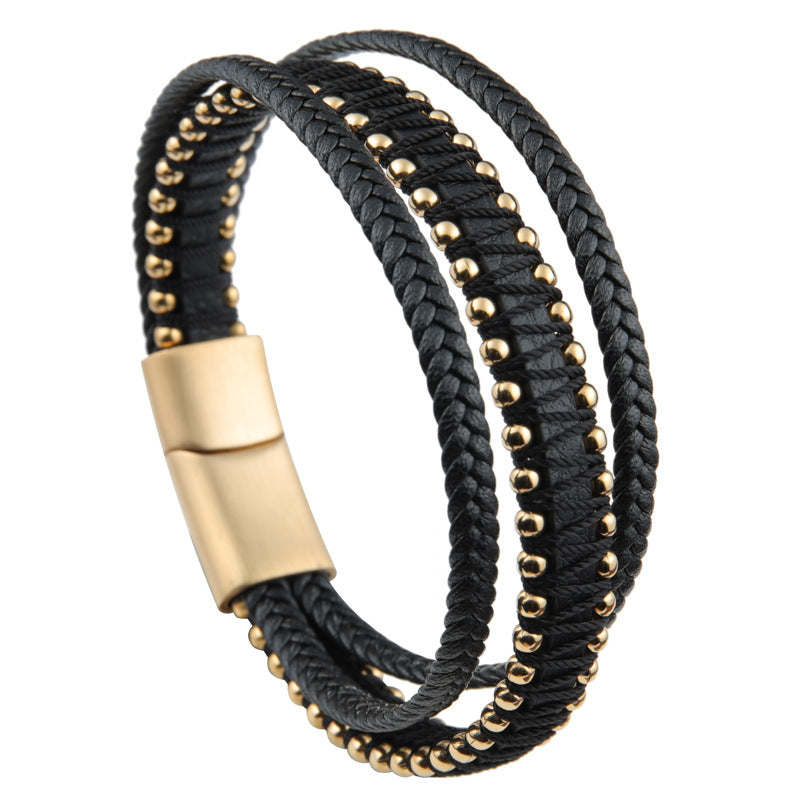 Beads and Lacing Leather Bracelet