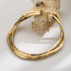 Carmo Multi Thread Pearl Golden Bib Necklace