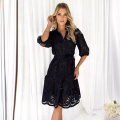 Shirt Cutout Water Soluble Lace Flower Dress