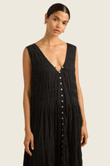 Solid-color Loose Sleeveless Chiffon Dress For Women