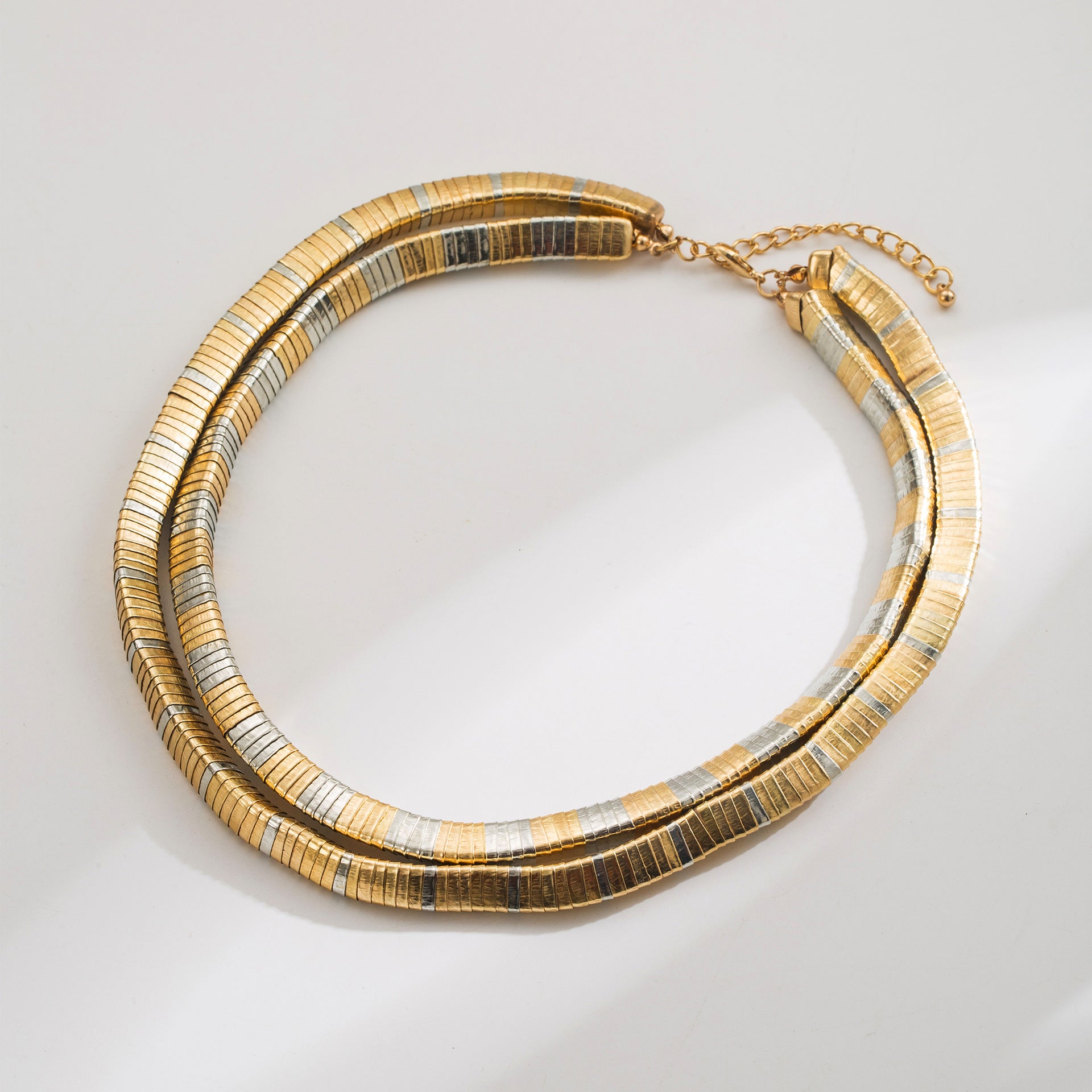 Carmo Multi Thread Pearl Golden Bib Necklace
