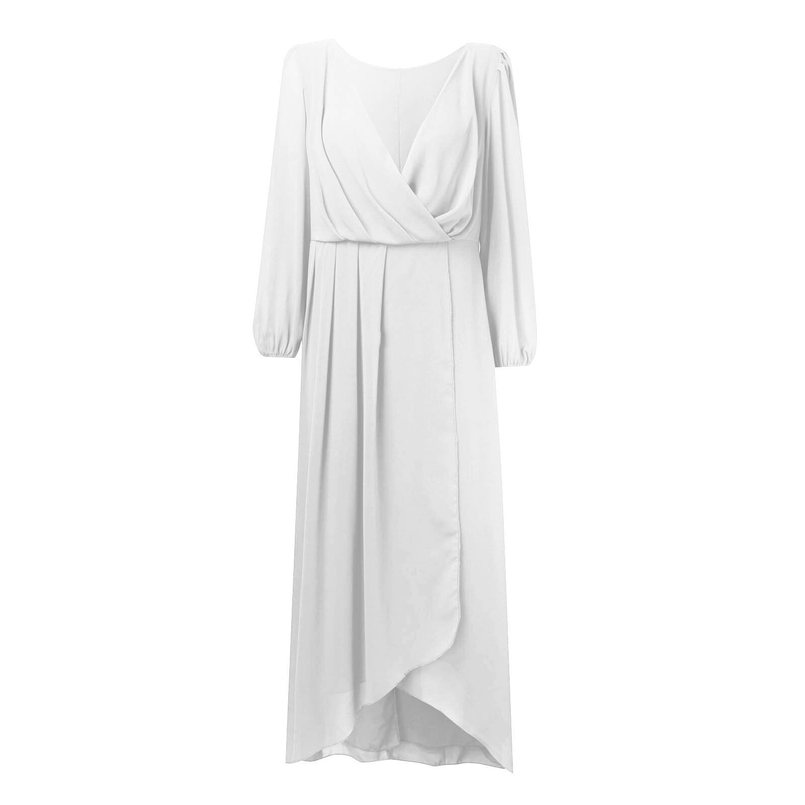 V-neck Long-sleeved Dress Loose Party Evening Dress