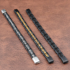 Chain Braided Leather Bracelet