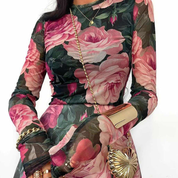 Alisa Floral Prints Top and Skirt Set