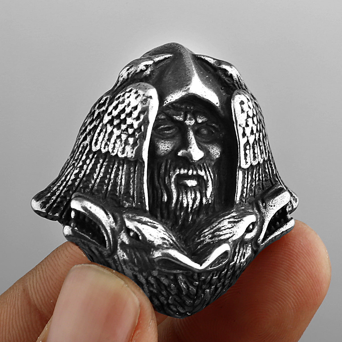 Odin Face Raven Necklace