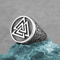 Odin Triangle Rune Signet Ring