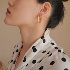 Oval Link Chain Hoop Earrings - 2 Styles