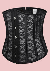 Lacing Corset Top Satin Boned Overbust Body Shaper Bustier