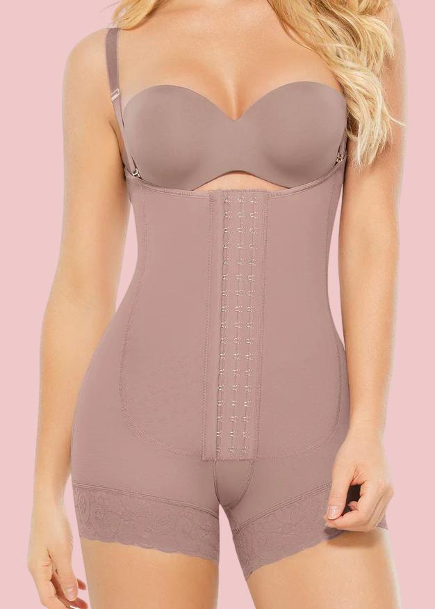 Open Bust Tummy Control Shapewear For Postpartum Body Shaper Post Liposuction Bodysuit Hook and Eye Weight Loss High Waist Flatten Abdomen Fajas